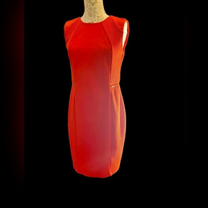 Bebe fiery red‎ bodycon dress zipper detail